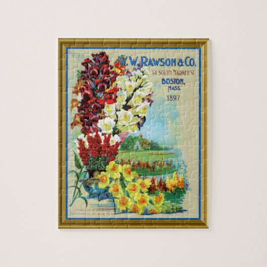 Vintager Boston Seed Catalog Blume Puzzle (Vertikal)