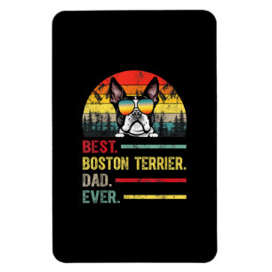 Vintager Boston Terrier Dog Lover Vathers Day Gesc Magnet