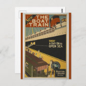 Vintager Bostoner Hauptbahnhof Postkarte (Vorne/Hinten)