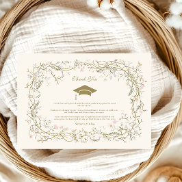 Vintager botanischer Abschluss Dankeskarte