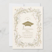 Vintager botanischer Abschluss Einladung (Vorderseite)