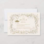 Vintager botanischer Abschluss RSVP Karte (Vorderseite)