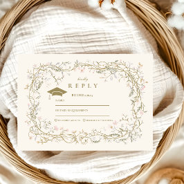 Vintager botanischer Abschluss RSVP Karte