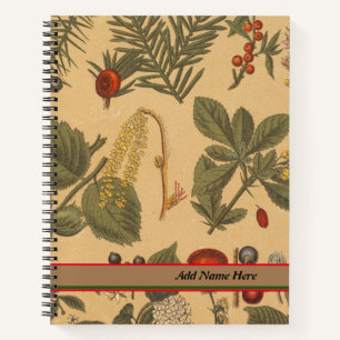 Vintager botanischer benutzerdefinierbarer Name Notizblock