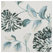 Vintager Botanischer Blauer Tansy Floral Toile Stoff (Muster)