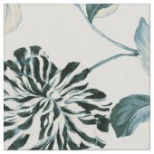 Vintager Botanischer Blauer Tansy Floral Toile Stoff (Nahaufnahme)