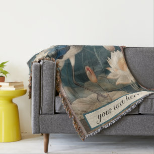Vintager botanischer Blaukran anpassbar Decke