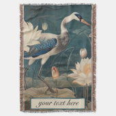 Vintager botanischer Blaukran anpassbar Decke (Vorderseite Vertikal)