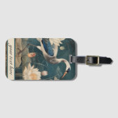 Vintager botanischer Blaukran anpassbar Gepäckanhänger (Vorderseite (Horizontal))