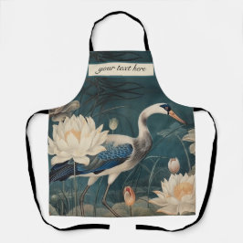 Vintager botanischer Blaukran anpassbar Schürze