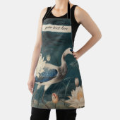 Vintager botanischer Blaukran anpassbar Schürze (InSitu)