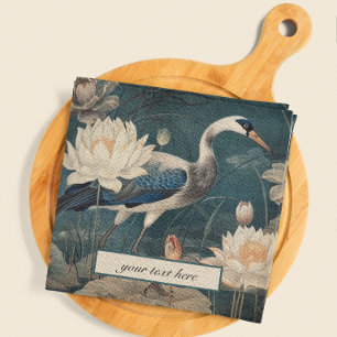 Vintager botanischer Blaukran anpassbar Serviette
