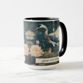 Vintager botanischer Blaukran anpassbar Tasse (VorderseiteRechts)