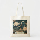 Vintager botanischer Blaukran anpassbar Tragetasche (Vorne)