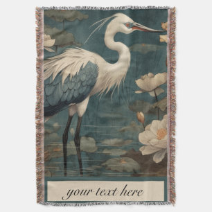 Vintager botanischer Blaukran individuell anpassba Decke