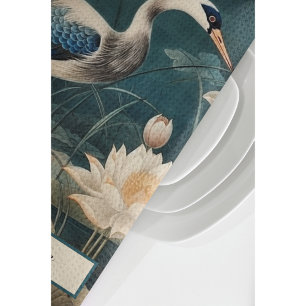 Vintager botanischer Blaukran individuell anpassba Geschirrtuch