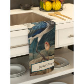 Vintager botanischer Blaukran individuell anpassba Geschirrtuch