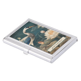 Vintager botanischer Blaukranekustomisierbar Visitenkarten Dose