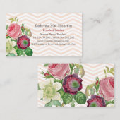 Vintager botanischer Blumendesigner oder Florist Visitenkarte (Vorne/Hinten)