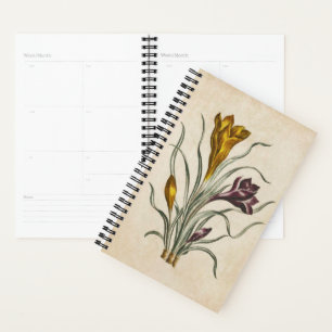 Vintager botanischer Blumenkrekus Planer