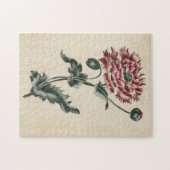 Vintager Botanischer Blumenmohn Puzzle (Horizontal)