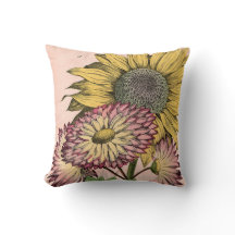 Vintager botanischer Blumenstrauß auf Rosa