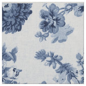 Vintager botanischer Blumentoilus Indigocarno Stoff (Muster)