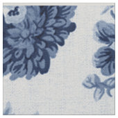 Vintager botanischer Blumentoilus Indigocarno Stoff (Nahaufnahme)