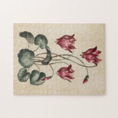 Vintager botanischer Blumenzymclamen Puzzle (Horizontal)