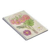 Vintager botanischer Carmin-Chinesischer Primrose Notizblock (Rechte Seite)
