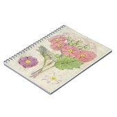 Vintager botanischer Carmin-Chinesischer Primrose Notizblock (Linke Seite)