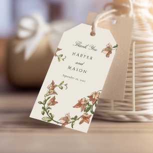 Vintager botanischer Dank für Ihr Geschenk Tag Geschenkanhänger