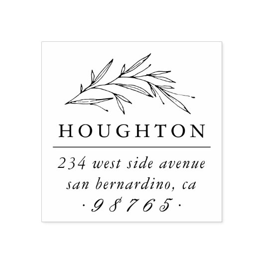 Vintager botanischer Familienname und Rücksendeadr Gummistempel (Prägung)