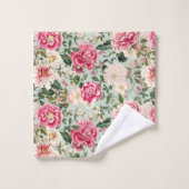 Vintager botanischer Garten Blume Muster Bath Badhandtuch Set (Waschlappen)