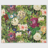 Vintager botanischer Garten mit Bienen und Schmett Geschenkpapier (Flach)