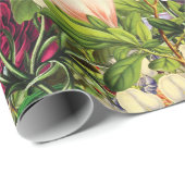 Vintager botanischer Garten mit Bienen und Schmett Geschenkpapier (Rolleneckpunkt)