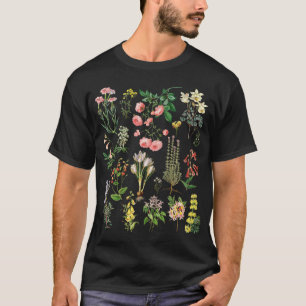 Vintager botanischer Garten mit floraler Blume Wil T-Shirt
