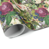 Vintager botanischer Garten mit üppiger Vegetation Geschenkpapier (Rolleneckpunkt)