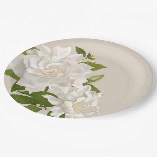 Vintager botanischer Garten Pappteller (Schrägansicht)