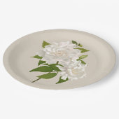 Vintager botanischer Garten Pappteller (Schrägansicht)