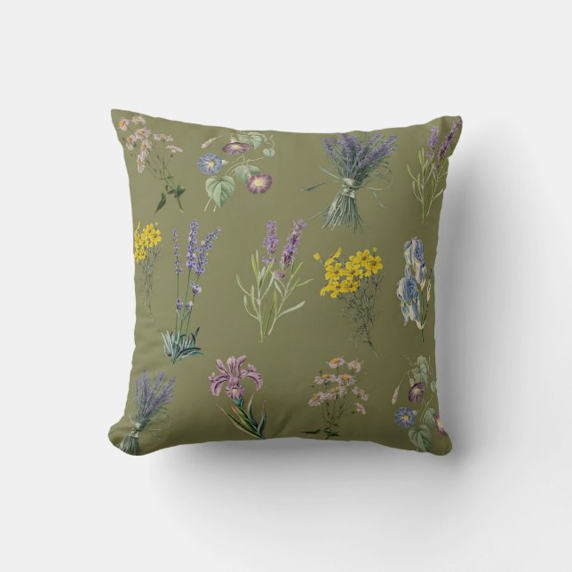 Vintager botanischer Garten Print, Garten Nostalgi Kissen (Vorderseite)