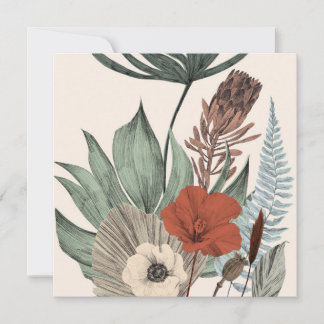 Vintager botanischer Garten - Wildblumen & Protea