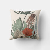 Vintager botanischer Garten - Wildblumen & Protea  Kissen (Rückseite)
