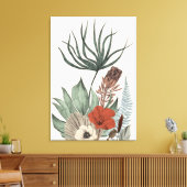 Vintager botanischer Garten - Wildblumen & Protea  Leinwanddruck (Insitu (Wohnzimmer))