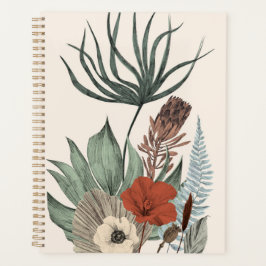 Vintager botanischer Garten - Wildblumen & Protea Planer