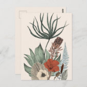 Vintager botanischer Garten - Wildblumen & Protea Postkarte (Vorne/Hinten)