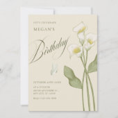 Vintager botanischer Geburtstag Einladung (Vorderseite)