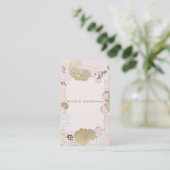 Vintager botanischer Glam Blush Pink & Gold Visitenkarte (Stehend Vorderseite)
