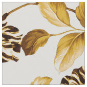 Vintager Botanischer Goldflorenteich Stoff (Nahaufnahme)