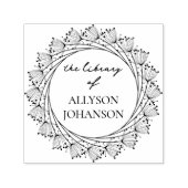 Vintager botanischer Individuelle Name Das Bibliot Permastempel (Design)